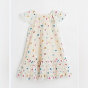 H&M White Dress with colorful Polka Dots